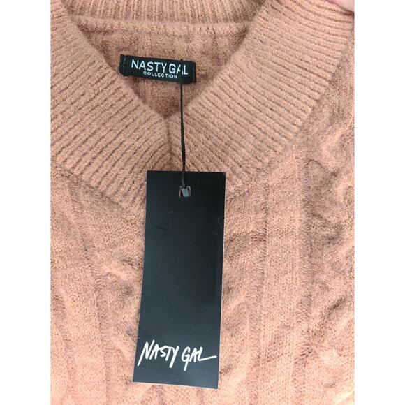 NWT Nasty Gal rust colored v-neck long sleeve sweater - medium / large - Picture 3 of 5